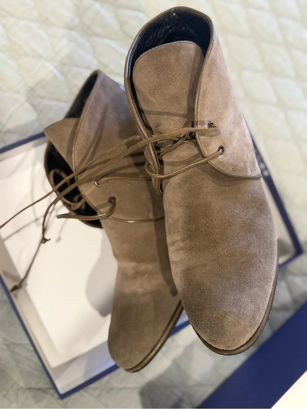 Stuart Weitzman Taupe Suede Ankle Boots